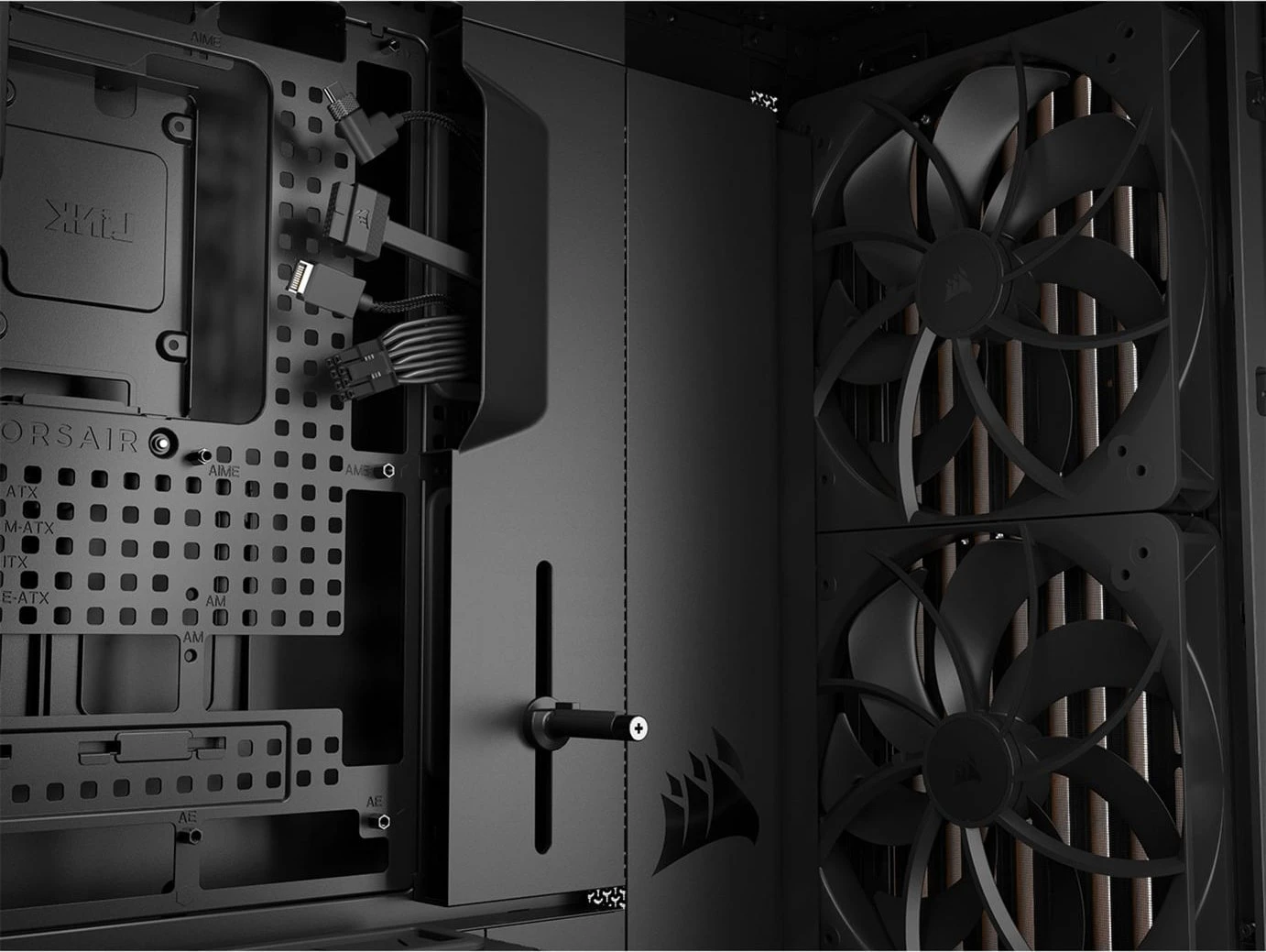 Corsair Frame 5000D RS Wood, schwarz/braun, Glasfenster