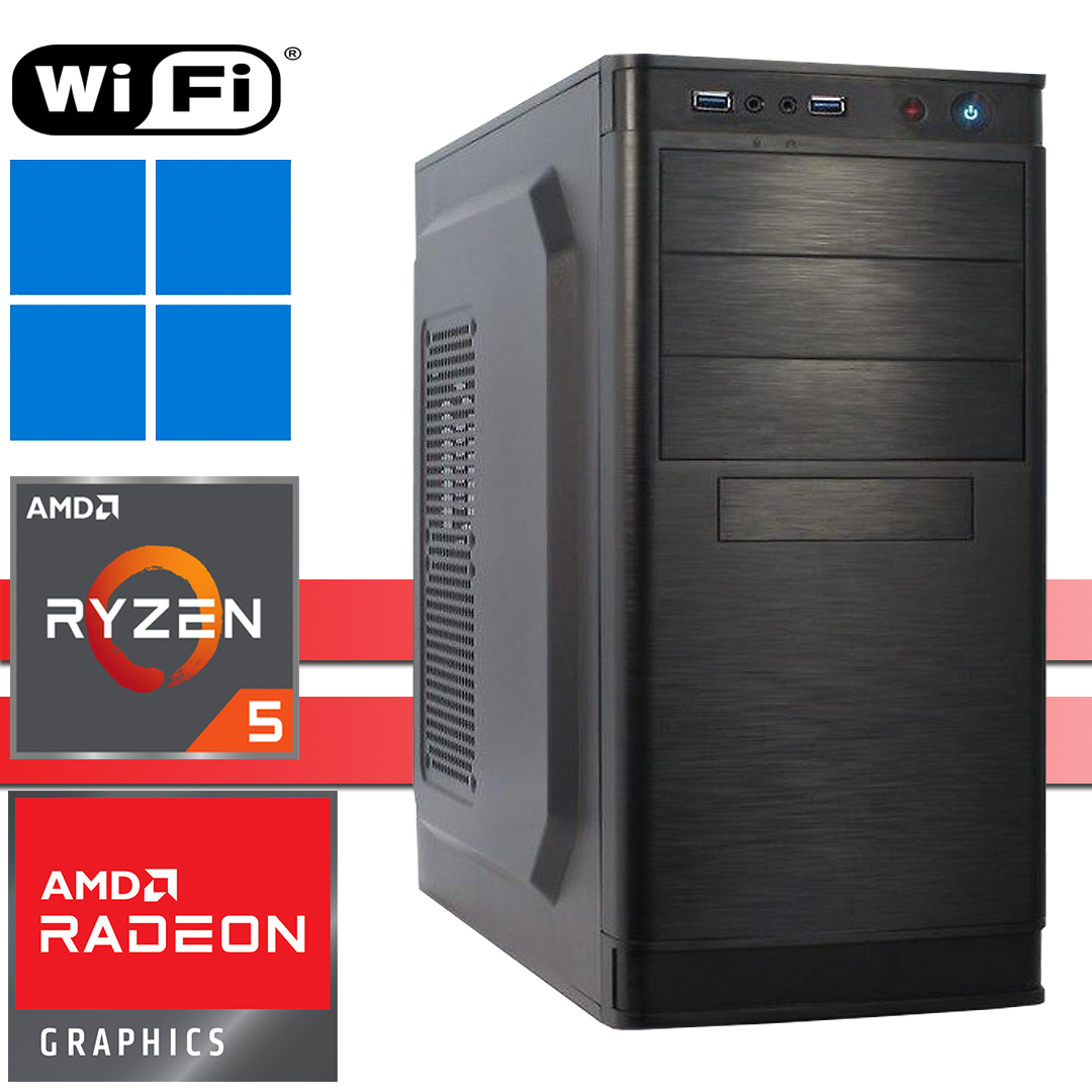 X- Business Computer Ryzen5 5600G, 32GB RAM, 500GB NVMe SSD, Vega, WiFi, Windows 11 Professional