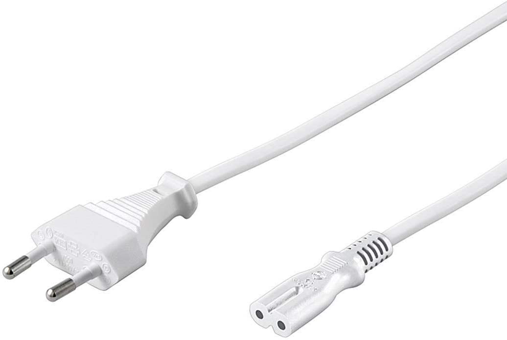 Stromkabel C7 Eurostecker 3,0m, weiß
