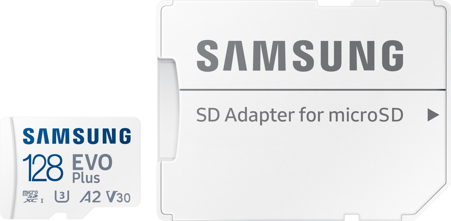 128 GB Samsung EVO Plus 2021 R130 microSDXC Kit , UHS-I U1, A1, Class 10