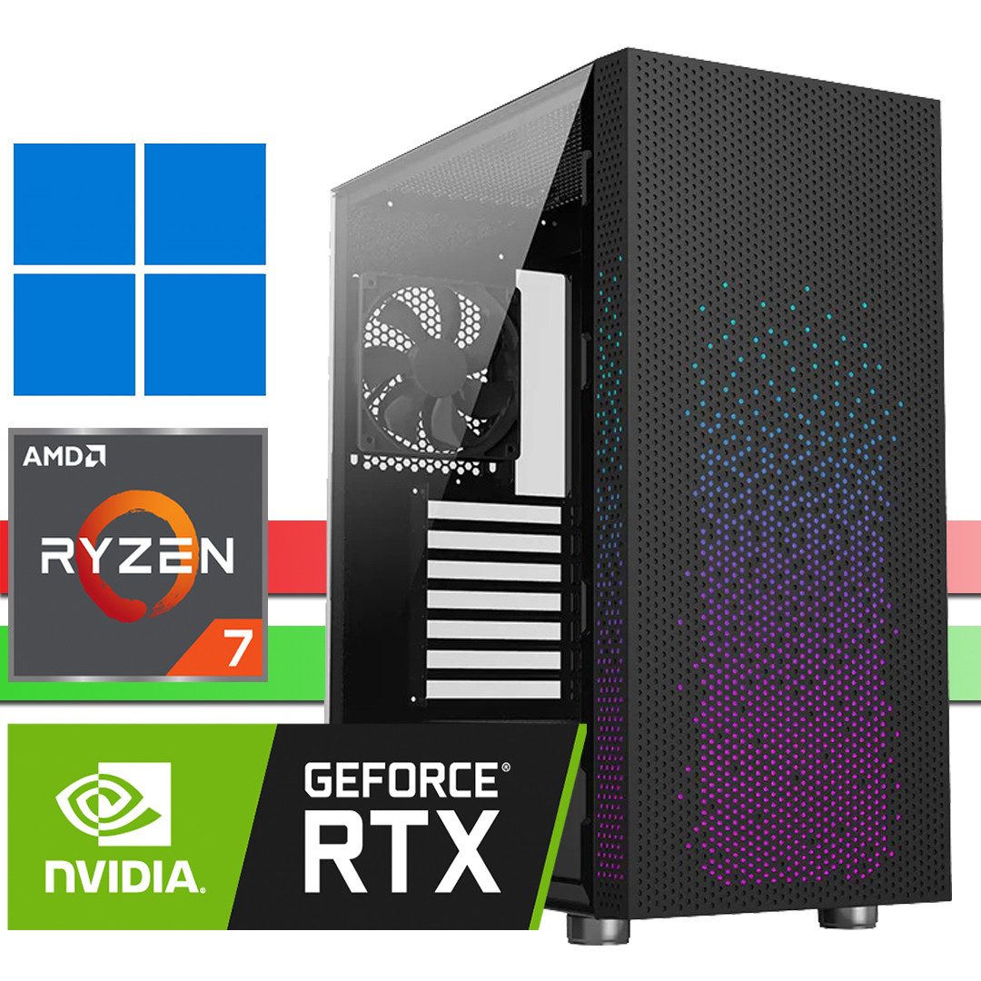 X-Gaming 5700X, 32GB, 1000GB NVMe SSD, Nvidia RTX4070, Celesta, Windows 11 Professional