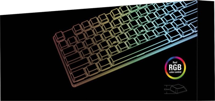 Sharkoon PureWriter TKL RGB, Kailh Choc LOW PROFILE RED, USB