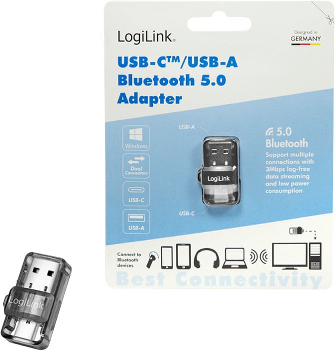 LogiLink Bluetooth 5.0 Adapter, USB-C 3.0/USB-A 3.0, USB Adapter
