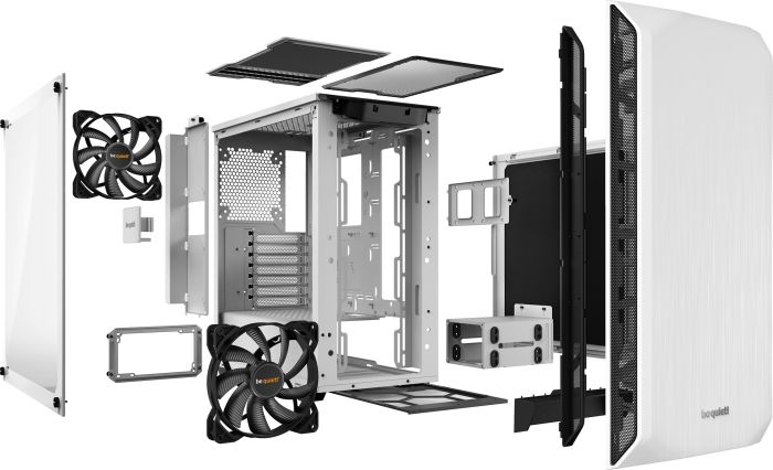 be quiet! Pure Base 500 weiß, Glasfenster, schallgedämmt - BGW35
